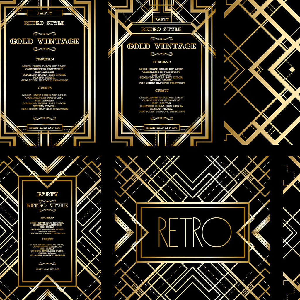 Retro Pattern for Vintage Party Gatsby Style Background